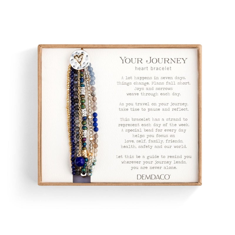 DEMDACO Beaded Love Metallic Grey One Size Fits Most Glass and Metal Charm Bracelet - Image 2